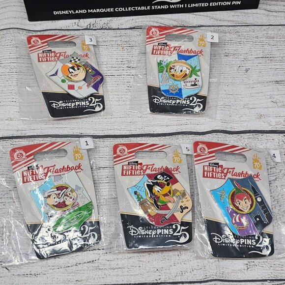 Disney Niftie Fifties Flashback Pin Event Marquee Collectible Stand LE 150 w/ fu - Picture 3 of 6